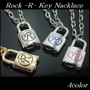 Rock -R- Key Nacklace キーネックレス ロックR 鍵 錠 キー 南京錠 メンズ レディース M-149｜tomine
