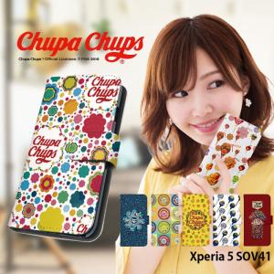 Xperia 5 SOV41 ケース 手帳型 スマホケース エクスペリア5 xperia5 sov41 カバー 携帯 デザイン Chupa Chups チュッパチャプス｜tominoshiro