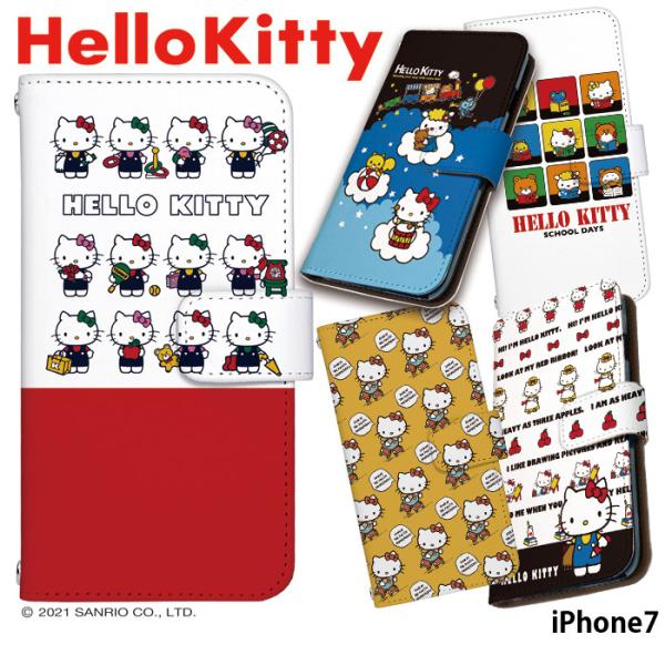 iPhone7 ケース 手帳型 かわいい カバー キャラクター デザイン キティ グッズ スマホケー...