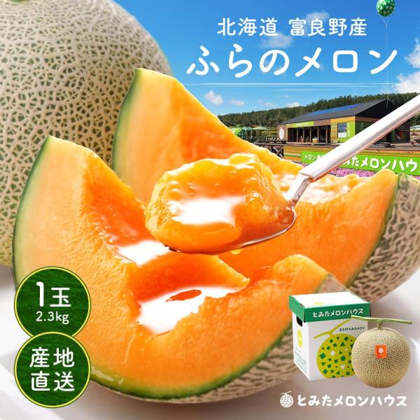 お中元 メロン 北海道産 富良野 赤肉 1玉 超特大サイズ 約2.3kg  秀品 贈答用 ふらの め...