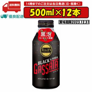 12本 タリーズコーヒー 無糖炭酸 ガッサータ 370ml ボトル缶 賞味期限2023.12.31｜tomiya-online