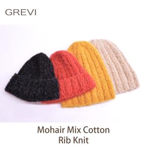 GREVI（グレヴィ） アルパカ ミックス ウール 三角 ニット帽 ワン
