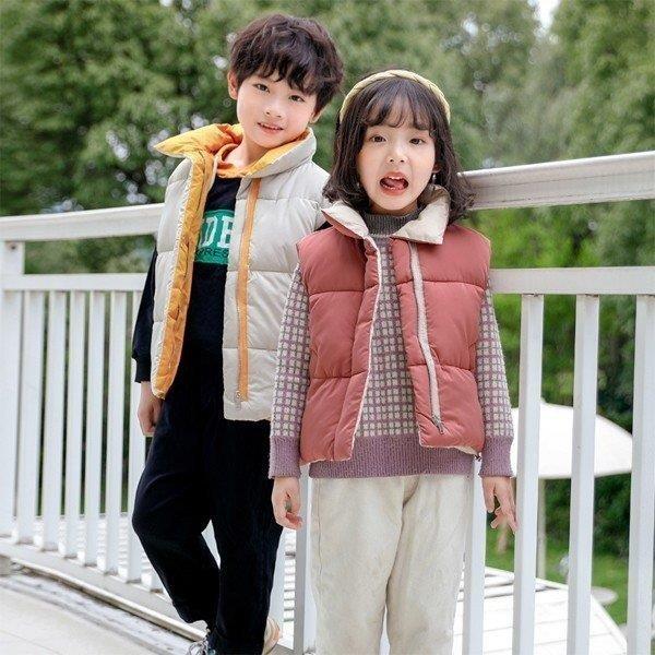 中綿ジャケット ベスト 子ども 中綿ベスト女の子 男の子 ダウンベスト キッズ ジャケット 冬 秋 ...