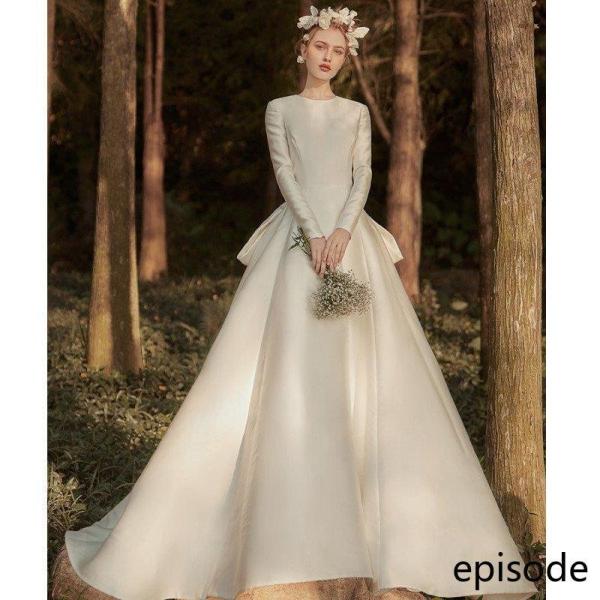 新品ウェディングドレス ウエディングドレス白 パーティー 可愛い 花嫁ロングドレス 結婚式 トレーン...