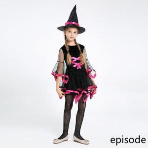 ２点セット ハロウィン コスプレ 衣装 子供 女の子 魔女 魔法使い エルフ Halloween変装 ハロウィン衣装 コスチューム ケープ風｜tomochan-shop