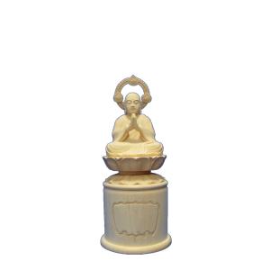 木彫仏像 地蔵菩薩 座像 3.5寸 円光背 円台（内部空洞） 桧木｜tomoe3