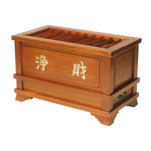 木製　仏具　柱式賽銭箱幅2尺（60cm）欅木 (受注生産）｜tomoe3
