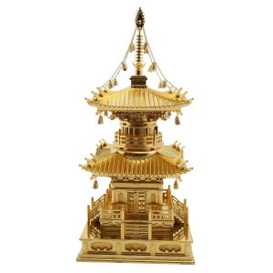 寺院用 仏具 多宝塔 総高89cm（屋根張1.1尺）椴松金箔（受注生産）｜tomoe3