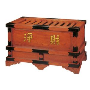 木製　仏具　柱式賽銭箱幅3.0尺（90cm）欅木 金具付(受注生産）｜tomoe3