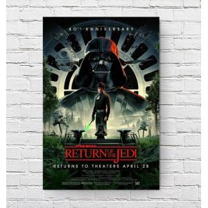 スターウォーズ 映画ポスター エピソード6 ジェダイの帰還 40周年記念デザイン US版 黒フレーム...
