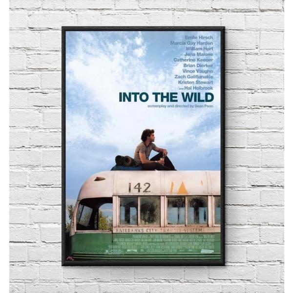 イントゥザワイルド 映画ポスター INTO THE WILD US版 黒フレーム付き A3サイズ m...