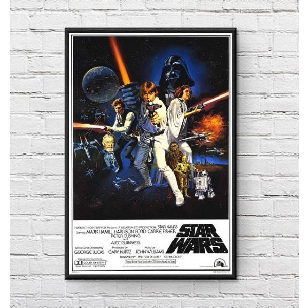 スターウォーズ エピソード4 映画ポスター 新たなる希望 US版 黒フレーム付き A3サイズ mi2