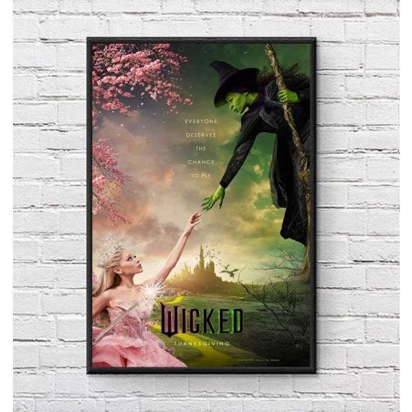 ウィキッド ふたりの魔女 映画ポスター US版 黒フレーム付き A3サイズ mi1