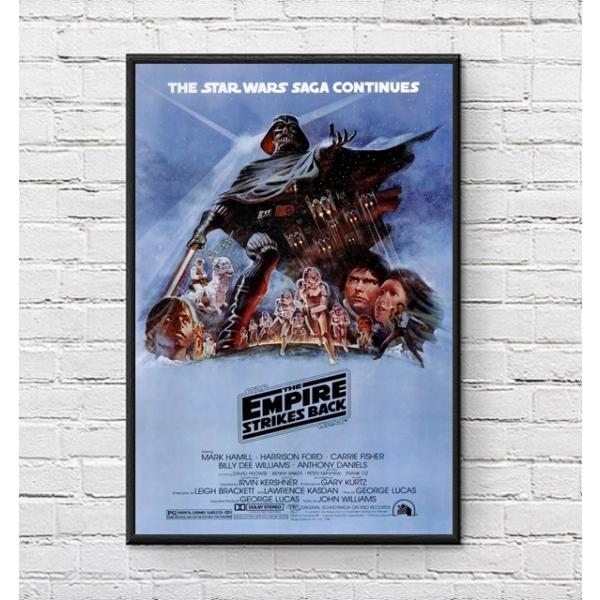 スターウォーズ エピソード 5 帝国の逆襲 映画ポスター US版 黒フレーム付き A3サイズ mi3