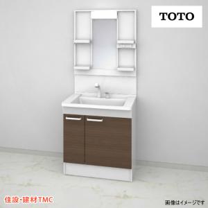 TOTO 洗面化粧台 Vシリーズ W750 一面鏡 H1800 片引き出し 扉カラー・エコミラー 選択 LDPB075BJGEN2(B/C/E/F)-LMPB075B1GD(C/G)1G 送料無料 メーカー直送｜tomokucenter