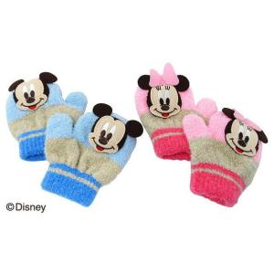 「ディズニー」 ベビー 手袋 笛入り トドラー ミトン 防寒 ぽかぽか もこもこ あったか ミッキー ミニー ブルー ピンク 手ぶくろ