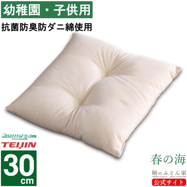 座布団 中身 洗える 日本製 30cm  1枚 テイジン 抗菌 防臭 防ダニ 綿 入園 入学 保育所...