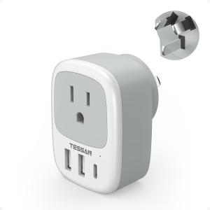 オーストラリア 変換プラグ o型 usb-c付き TESSAN 海外旅行用コンセント 変換 3USBポート オーストラリア/ニュージーランド/中国/