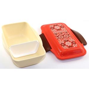 ランチボックス お弁当箱 レッド 仕切付 1段...の詳細画像1