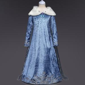 エルサ コスプレ衣装 ベルベット 子供ドレス 雪の女王 エルサコスプレ 衣装 コスチューム キッズ