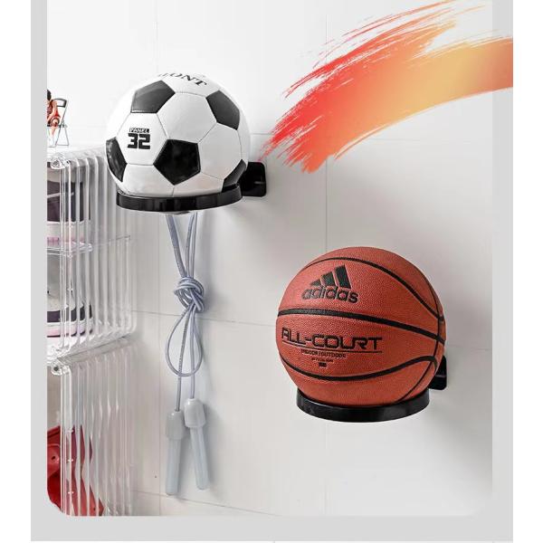 壁掛けボールホルダー 簡単貼り付け　バスケットボール　スポーツボール収納　サッカー、サッカー、野球、...