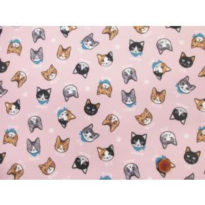 キャットフェイス ネコ・猫・顔柄 シーチング生...の詳細画像5