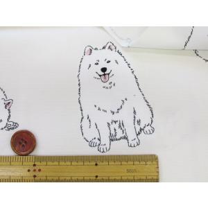 可愛い サモエド わんこ・犬柄 オックス生地 ...の詳細画像3