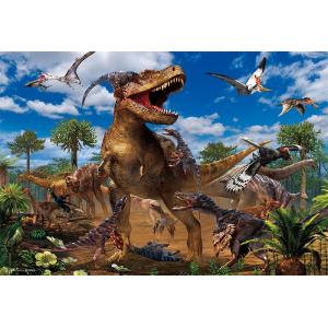80ピース 恐竜 ティラノサウルスVSヴェロキラプトル ラージピース (26×38cm) 　80-0...