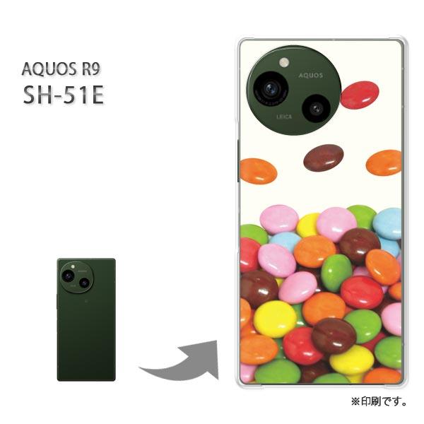 SH-51E AQUOS R9 カバー ハードケース デザイン マーブルチョコレート/sh51e-M...