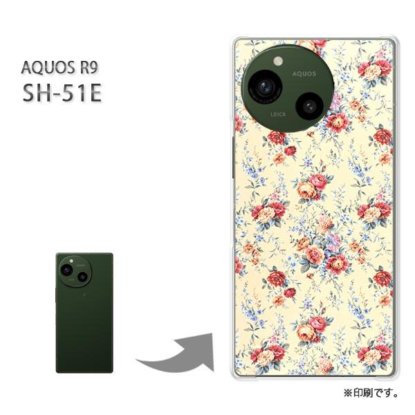 SH-51E AQUOS R9 カバー ハードケース デザイン 花柄（D）/sh51e-M920