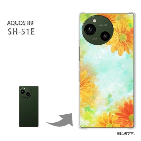 SH-51E AQUOS R9 カバー ハードケース デザイン ガーベラ（A）/sh51e-M946
