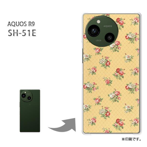 SH-51E AQUOS R9 カバー ハードケース デザイン  花(黄)/sh51e-pc-ne0...