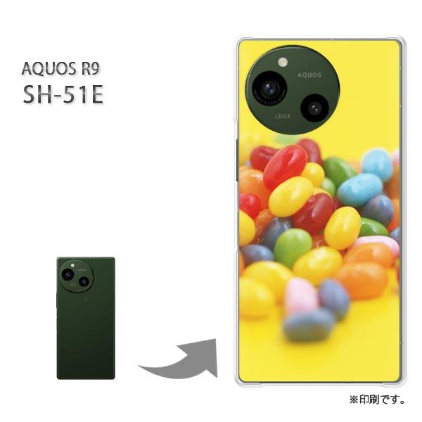 SH-51E AQUOS R9 カバー ハードケース デザイン  スイーツ・キャンディー(黄)/sh...