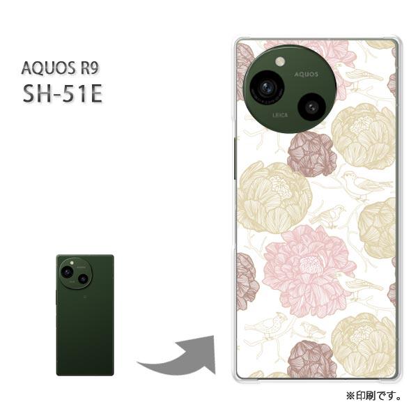 SH-51E AQUOS R9 カバー ハードケース デザイン 花(ピンク)/sh51e-pc-ne...