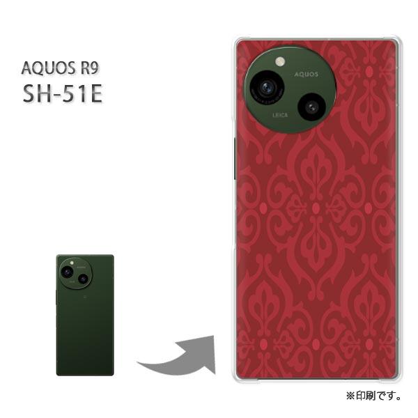 SH-51E AQUOS R9 カバー ハードケース デザイン シンプル(赤)/sh51e-pc-n...