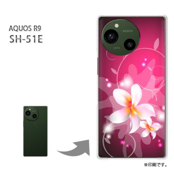 SH-51E AQUOS R9 カバー ハードケース デザイン 花(ピンク)/sh51e-pc-ne...
