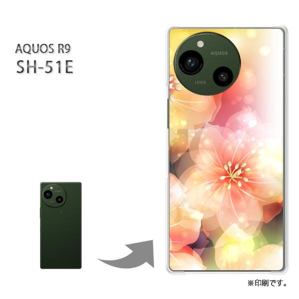 SH-51E AQUOS R9 カバー ハードケース デザイン 花(ピンク)/sh51e-pc-ne...