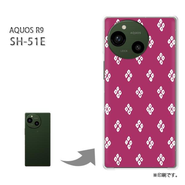 SH-51E AQUOS R9 カバー ハードケース デザイン 和柄(赤)/sh51e-pc-new...