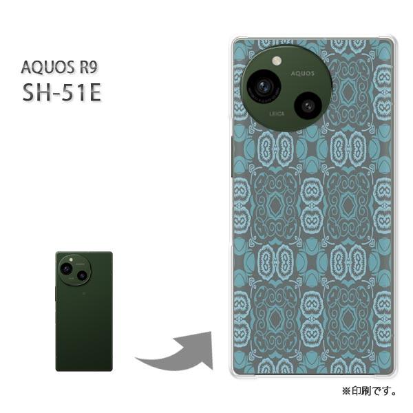 SH-51E AQUOS R9 カバー ハードケース デザイン 和柄(ブルー)/sh51e-pc-n...
