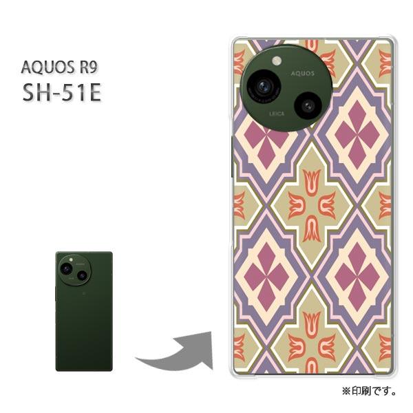 SH-51E AQUOS R9 カバー ハードケース デザイン 和柄(グリーン)/sh51e-pc-...