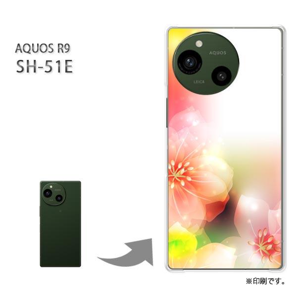 SH-51E AQUOS R9 カバー ハードケース デザイン 花(ピンク)/sh51e-pc-ne...