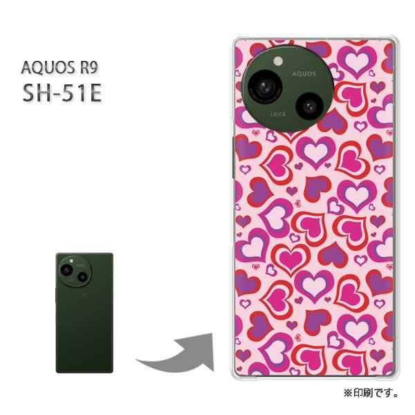 SH-51E AQUOS R9 カバー ハードケース デザイン ハート028/sh51e-PM028