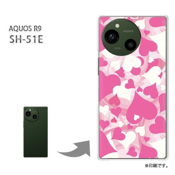 SH-51E AQUOS R9 カバー ハードケース デザイン ハート032/sh51e-PM032