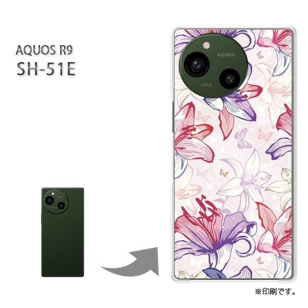 SH-51E AQUOS R9 カバー ハードケース デザイン フラワー037/sh51e-PM03...