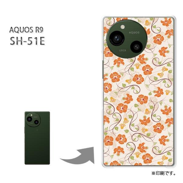 SH-51E AQUOS R9 カバー ハードケース デザイン フラワー038/sh51e-PM03...