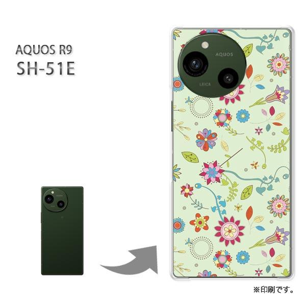 SH-51E AQUOS R9 カバー ハードケース デザイン フラワー039/sh51e-PM03...