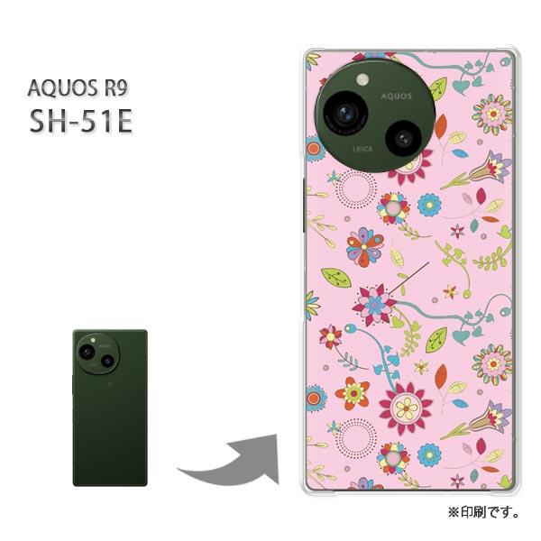 SH-51E AQUOS R9 カバー ハードケース デザイン フラワー040/sh51e-PM04...