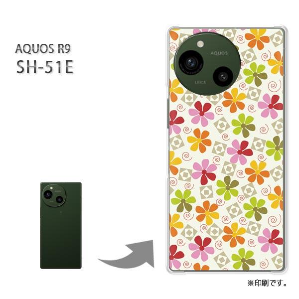 SH-51E AQUOS R9 カバー ハードケース デザイン フラワー041/sh51e-PM04...