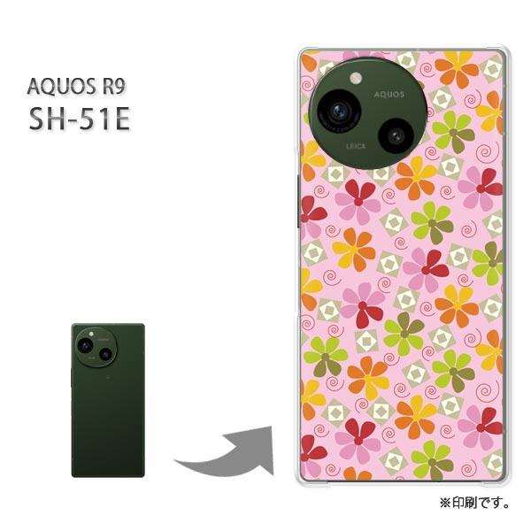 SH-51E AQUOS R9 カバー ハードケース デザイン フラワー042/sh51e-PM04...