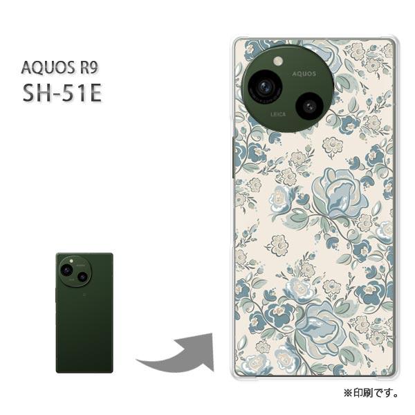 SH-51E AQUOS R9 カバー ハードケース デザイン レトロフラワー049/sh51e-P...